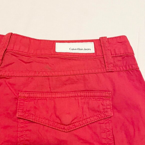 Calvin Klein Jeans Shorts Red Cotton Womens Size 12 - Picture 10 of 15